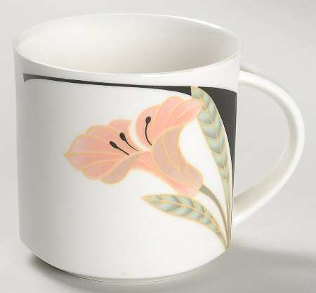 Iris Peach and Black Flat Demitasse Cup