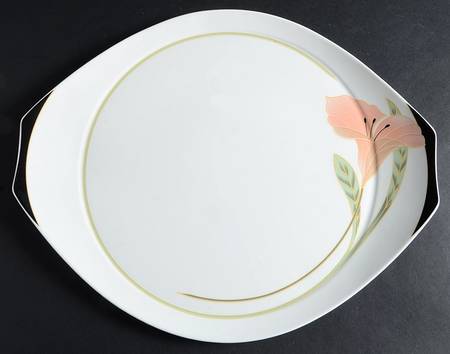 Iris Peach and Black 14" Chop Plate (Round Platter) by Villeroy & Boch