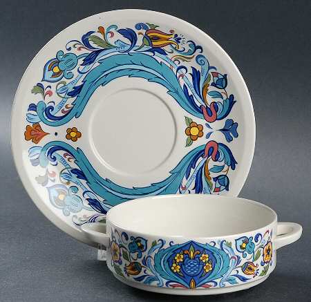 Izmir (Older) Flat Cream Soup Bowl & Saucer Set