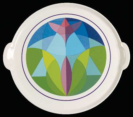 Kaleidoscope Handled Cake Plate