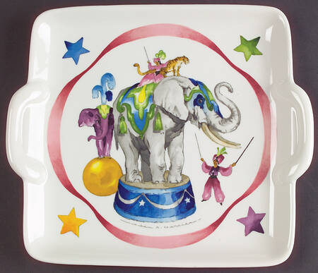 Le Cirque Square Handled Cake Plate