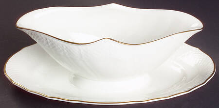 Louisenburg Gold Gravy Boat with Attached Underplate