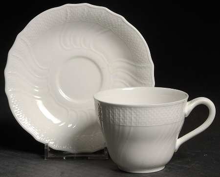 Louisenburg White Flat Demitasse Cup & Saucer Set