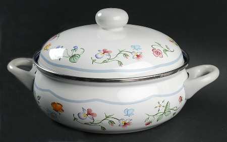 Mariposa (Bone China) 4 Quart Metal Covered Casserole