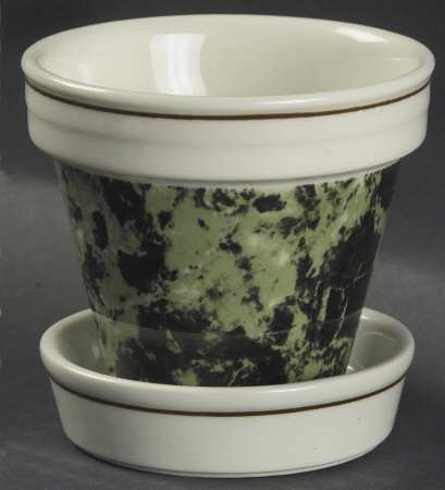 Marble Green 2" Flower Pot & Underplate