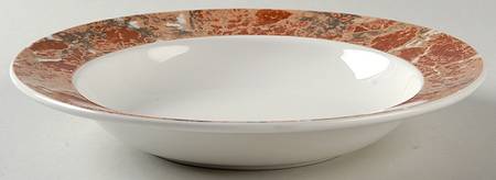 Marble Red Rim Soup Bowl