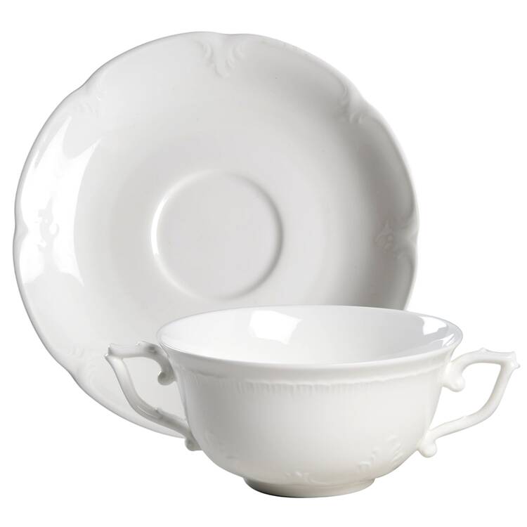 Montclair Weiss Flat Cream Soup Bowl & Saucer Set
