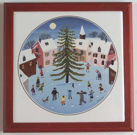 Naif Christmas Wood Frame Trivet