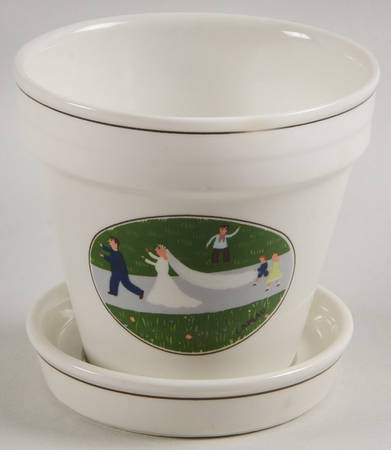 Naif Wedding Small Flower Pot & Underplate