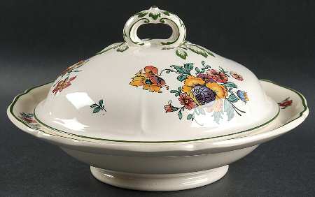 Old Abbey Sprays Round Covered Vegetable