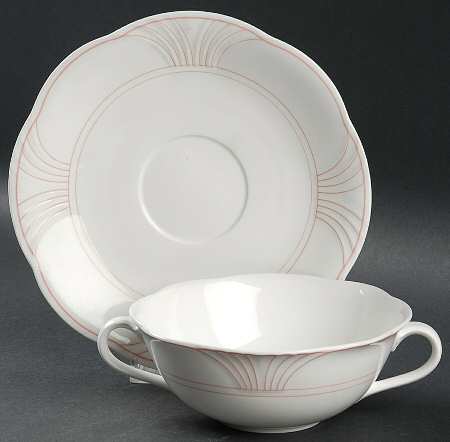 Palatino (Scalloped Edge) Flat Cream Soup Bowl & Saucer Set
