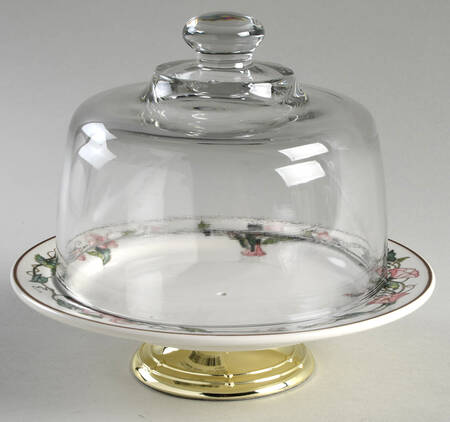 Palermo 6 1/2"-7 1/2" Footed Cheese Plate w/ Glass Dome HC