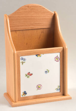 Petite Fleur 10" Natural Wood Letter Holder  HC