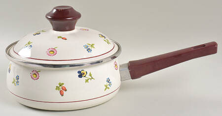 Petite Fleur 1.5 Quart Metal Covered Saucepan