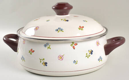 Petite Fleur 4 Quart Metal Covered Casserole