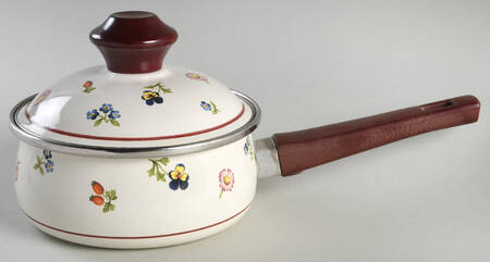 Petite Fleur .75 Quart Metal Covered Saucepan
