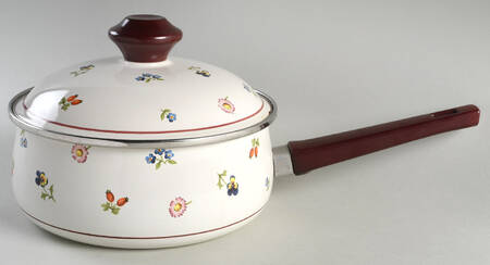 Petite Fleur 2.5 Quart Metal Covered Saucepan