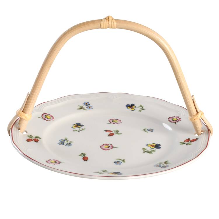 Petite Fleur 5 3/8"-5 5/8" Bamboo Handled Serving Plate  HC