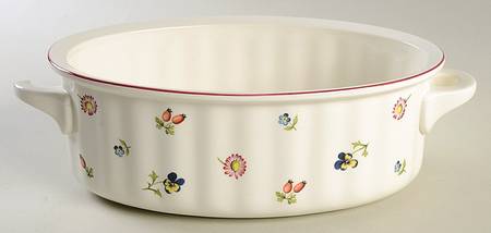 Petite Fleur 2 Quart Oval Covered Casserole No Lid