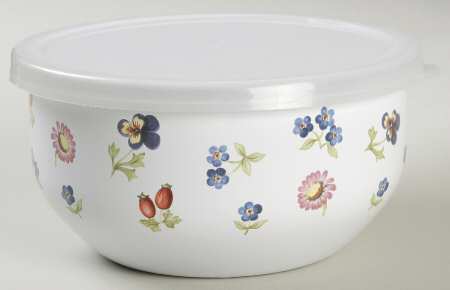Petite Fleur 5" Metal Mixing Bowl & Plastic Lid