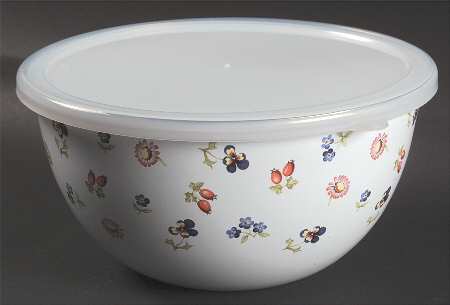 Petite Fleur 7" Metal Mixing Bowl & Plastic Lid