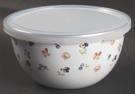 Petite Fleur 5" Metal Mixing Bowl & Plastic Lid