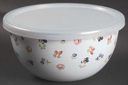 Petite Fleur 6" Metal Mixing Bowl & Plastic Lid