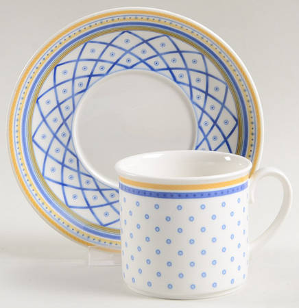 Perpignan Flat Demitasse Cup & Saucer Set