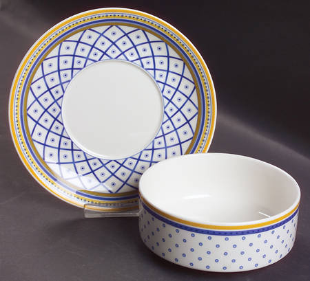 Perpignan Flat Cream Soup Bowl & Breakfast Saucer Set