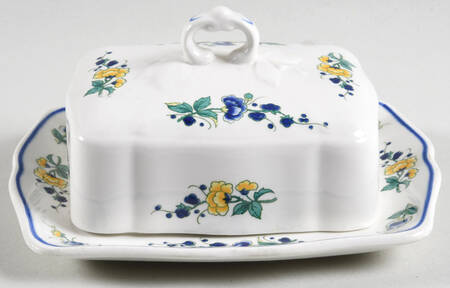 Phoenix Blau (No Paneled Rim) Small Square Covered Butter