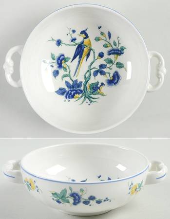Phoenix Blau (No Paneled Rim) Flat Cream Soup Bowl
