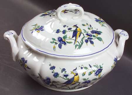 Phoenix Blau (No Paneled Rim) Round Covered Vegetable