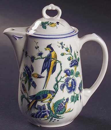 Phoenix Blau (No Paneled Rim) Individual Coffee Pot & Lid