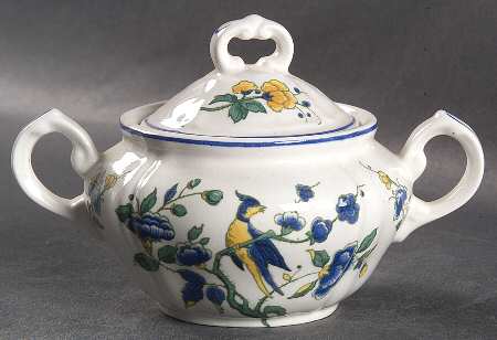 Phoenix Blau (No Paneled Rim) Mini Sugar Bowl & Lid