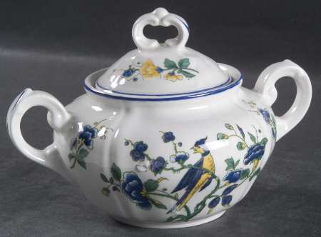 Phoenix Blau (No Paneled Rim) Sugar Bowl & Lid