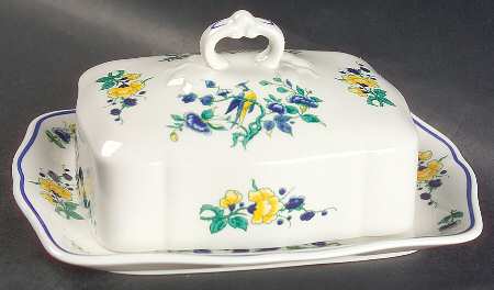Phoenix Blau (No Paneled Rim) Square Covered Butter