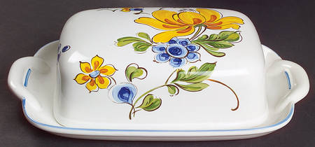 Provence (Blue & Yellow Flowers) Square Covered Butter