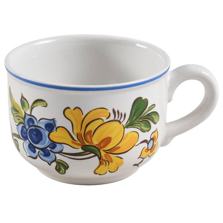 Provence (Blue & Yellow Flowers) Flat Cup