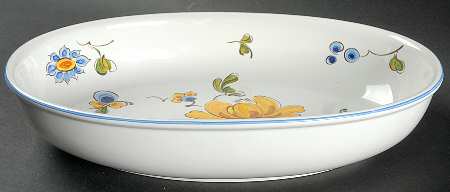 Provence (Blue & Yellow Flowers) 11" Oval Vegetable Bowl
