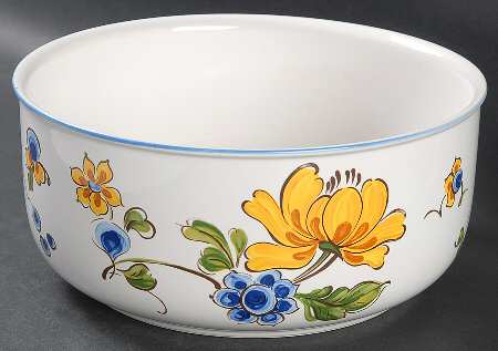 Provence (Blue & Yellow Flowers) 7" Round Vegetable Bowl