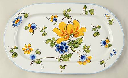 Provence (Blue & Yellow Flowers) 15" Oval Serving Platter