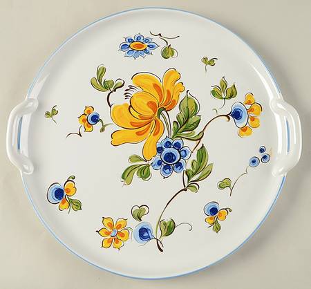 Provence (Blue & Yellow Flowers) Cake Plate