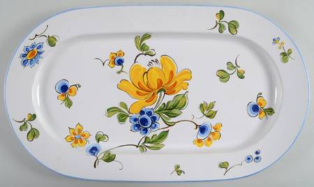 Provence (Blue & Yellow Flowers) 17" Oval Serving Platter