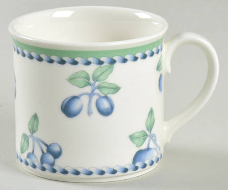 Provence (Blue Weave, Green Trim) Flat Demitasse Cup by Villeroy & Boch