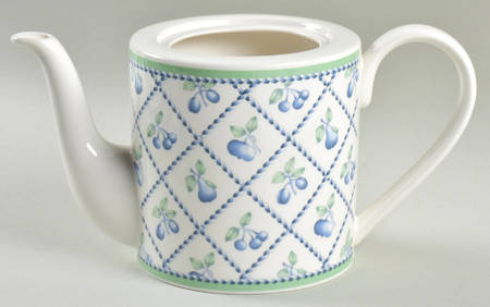 Provence (Blue Weave, Green Trim) Coffee Pot No Lid