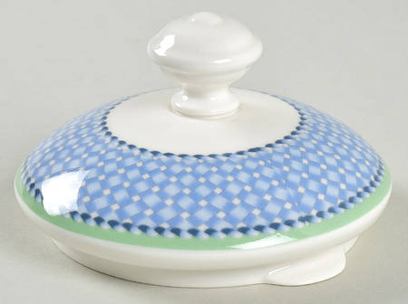 Provence (Blue Weave, Green Trim) Lid for Coffee Pot