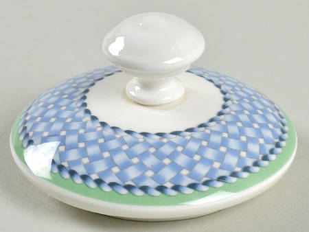 Provence (Blue Weave, Green Trim) Lid for Sugar Bowl