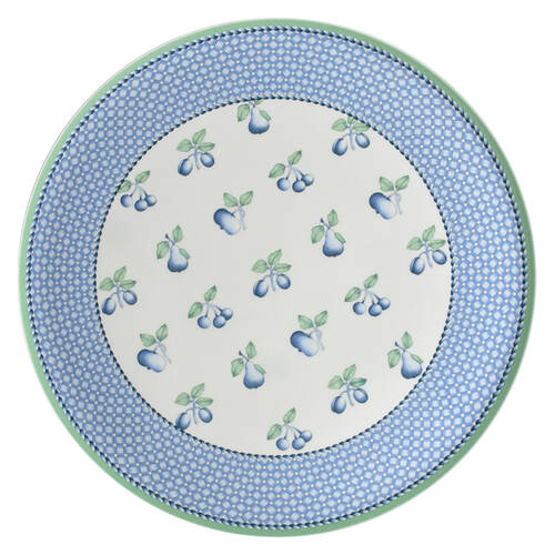 Provence (Blue Weave, Green Trim) Cake Plate by Villeroy & Boch