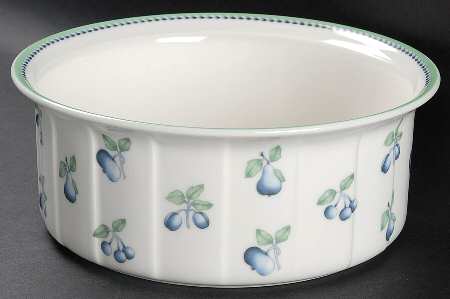 Provence (Blue Weave, Green Trim) 8" Souffle