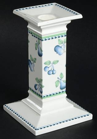 Provence (Blue Weave, Green Trim) 5" Candlestick